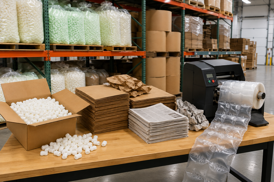 Void fill supplies in an industrial warehouse setting