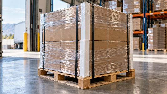 How to Build a Pallet: Stretch Wrap, Strapping & Edge Protectors Together