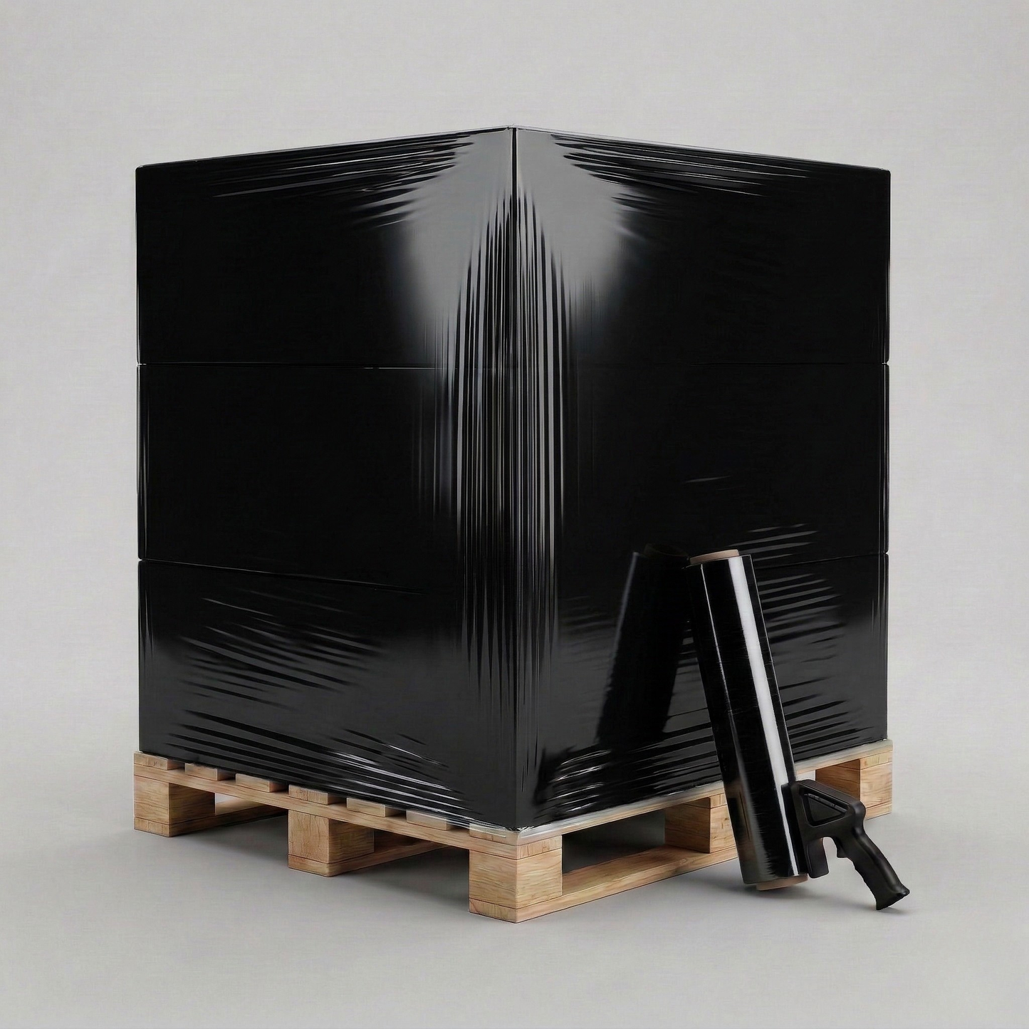 Blown Stretch Wrap — Hand Length — Black — 18"x1500' 80 Gauge