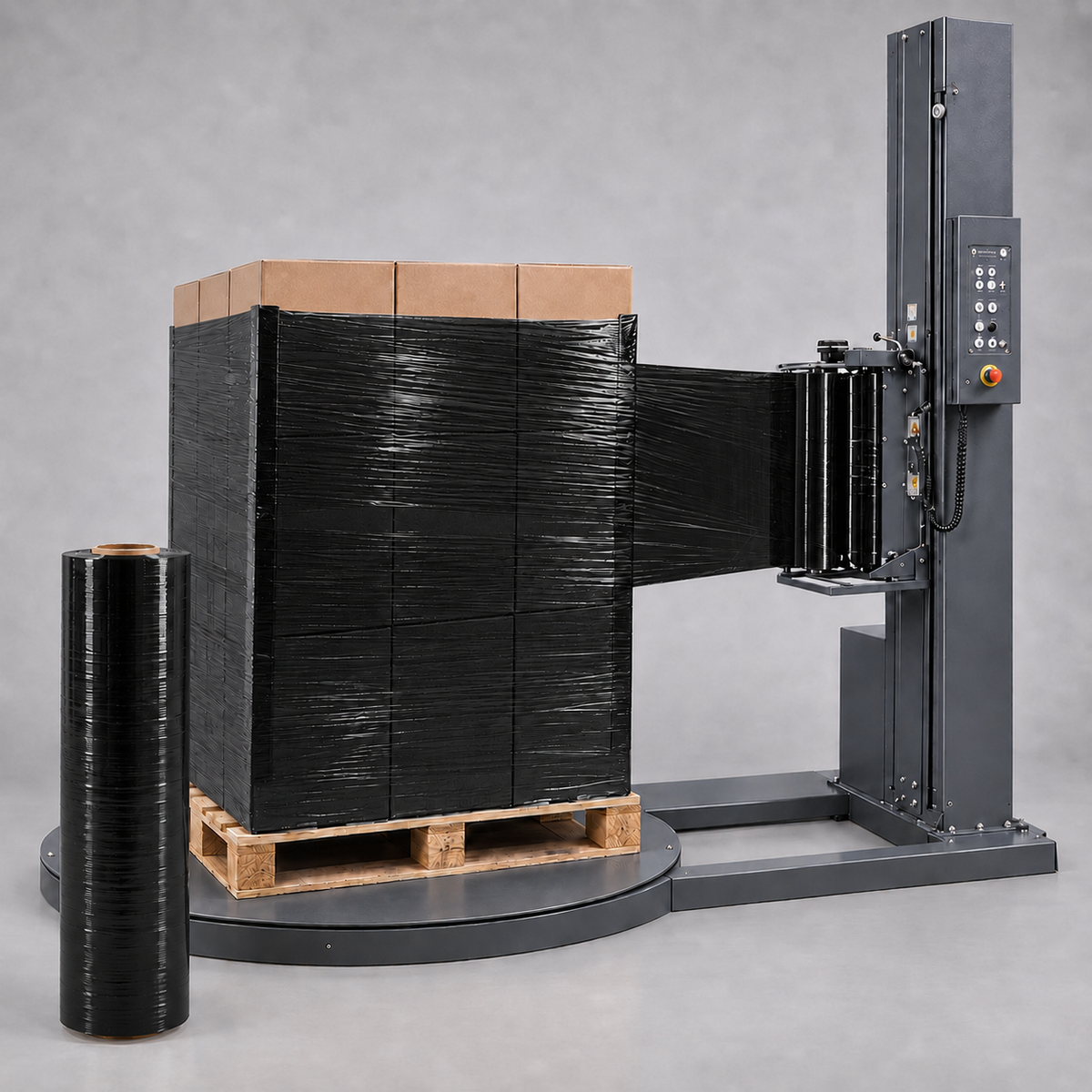 Blown Stretch Wrap — Machine Length — Black