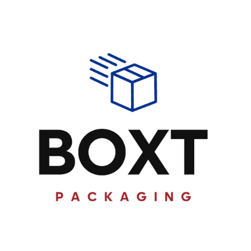 BOXT Packaging logo, stacked square lockup